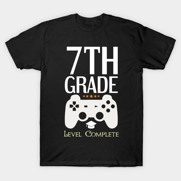 7th Grade Level Complete Video Gamer Birthday Gift T-Shirt by Tesszero